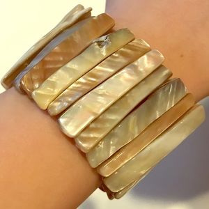 Mother of Pearl Abalone Shell Elastic Bracelet
